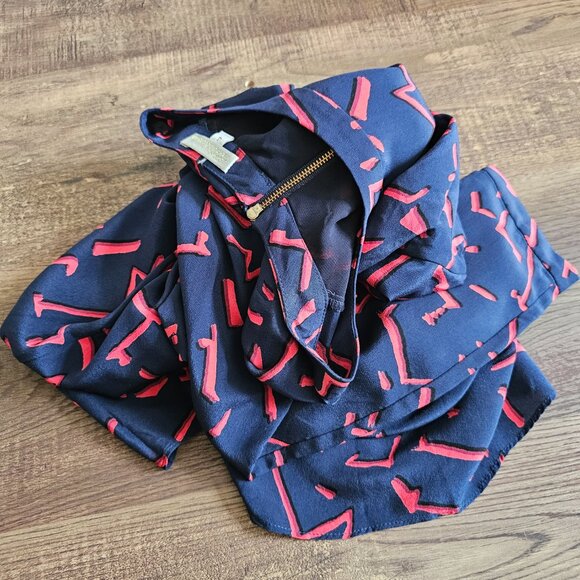 Shoshanna Carla Pritzker Print 100% Silk Printed Long Sleeve A-Line Mini Dress 4 - Picture 10 of 13